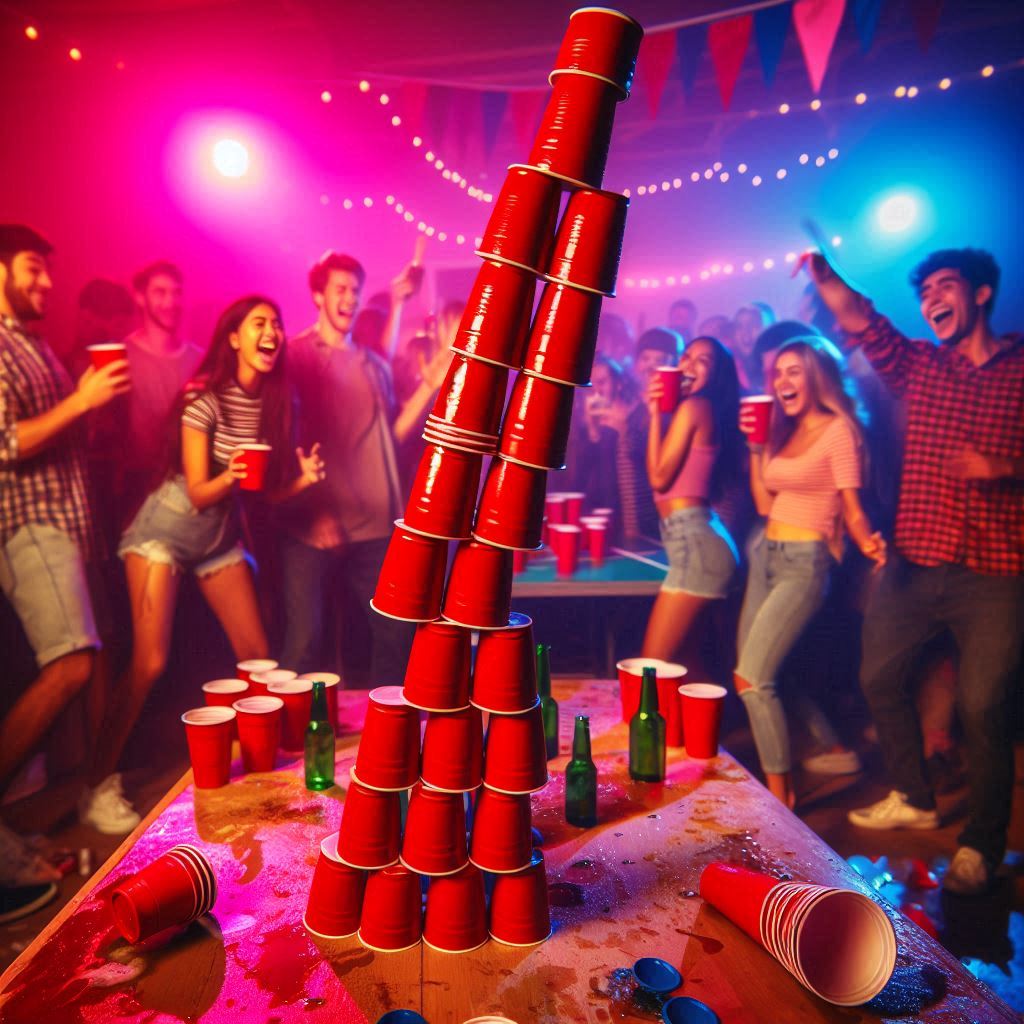 solo cups at a frat party